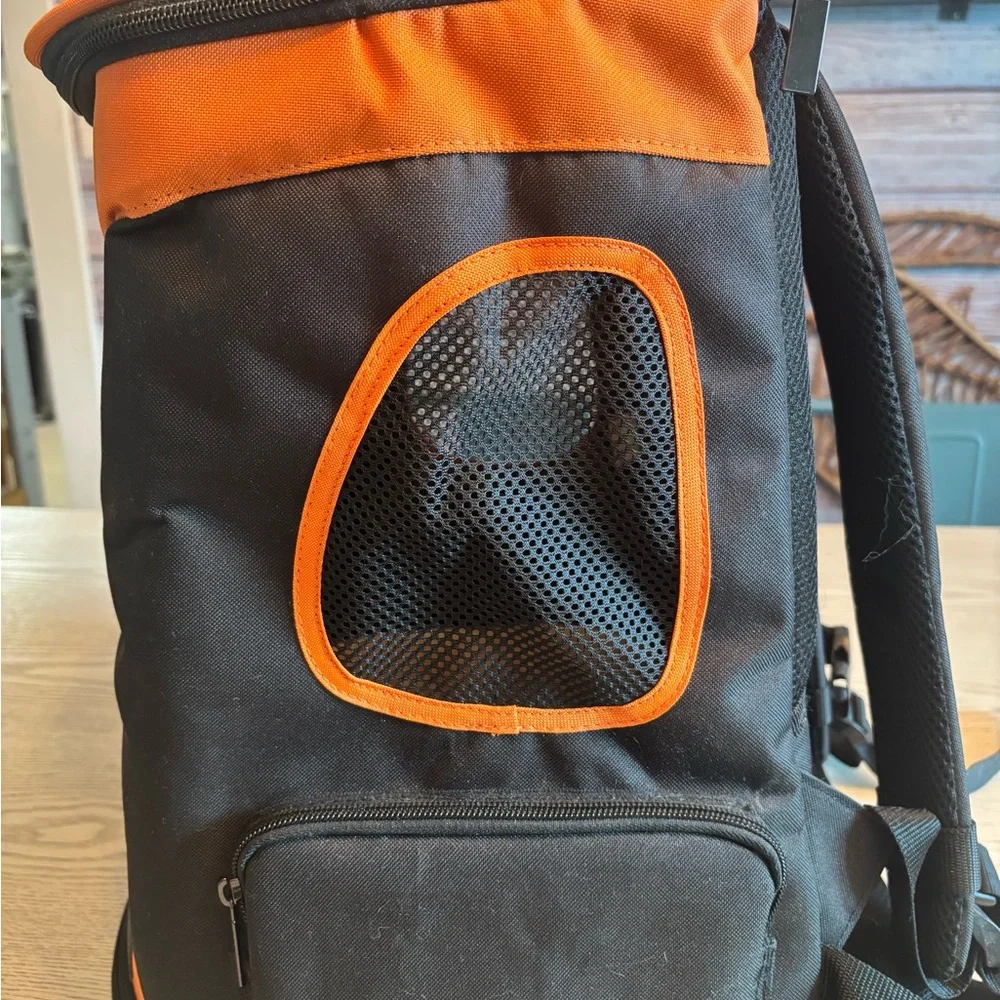 Orange and Black Dog Carrier Backpack